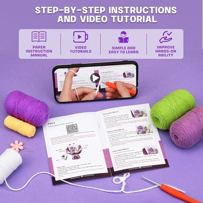 Iuuidu Crochet Kit for Beginners, Flower Bouquet Crochet Kit - Image 3