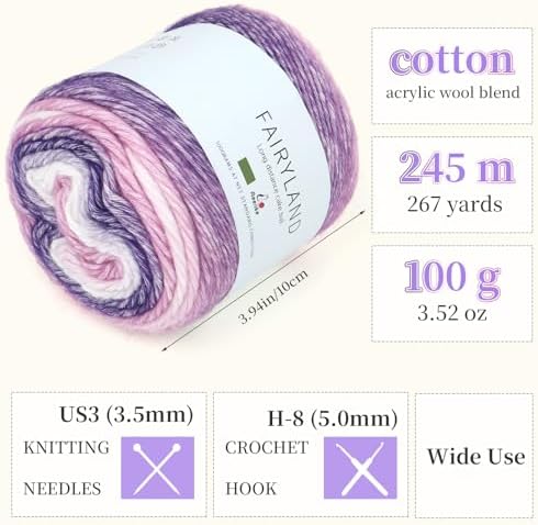 Aeelike Cake Yarn for Crocheting, Soft Ombre Crochet Yarn, Purple - Image 3
