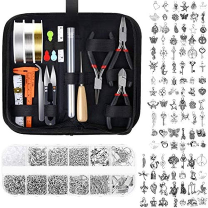 Audab Jewelry Making Kit with Tools, Wires, Charms and Findings for Jewelry Making and Repair by Audab