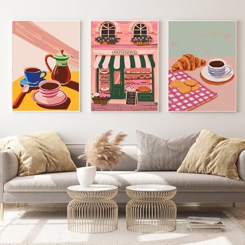 CasaWeave 6 Packs Paint by Numbers Kit for Adults,Coffee DIY Acrylic Oil Painting Paint by Numbers Kits on Canvas,Bread Adults Paint by Numbers Kits Drawing Paintwork for Home Decor 9.8x13.8inch - Image 4