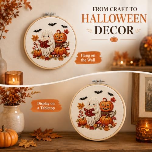 YOUDRN Halloween Ghost Reading Book Embroidery Kit for Beginners Adults - Image 6