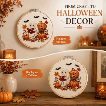 YOUDRN Halloween Ghost Reading Book Embroidery Kit for Beginners Adults - Image 6