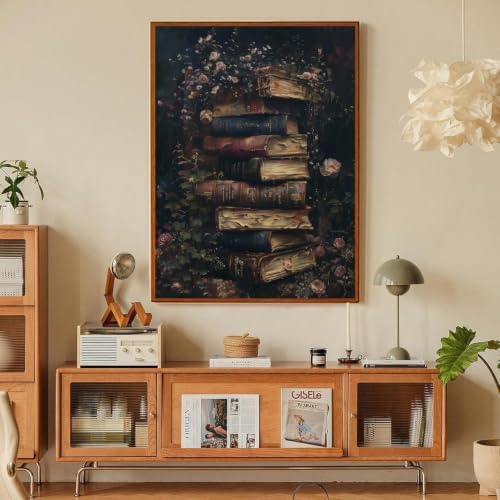 Floral Books Paint by Numbers Kit for Adults Framed Canvas, Frameworkless - Image 6