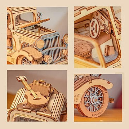 Rowood 3D Puzzles for Adults, Vintage Car Wooden Model Kits to Build, DIY Adult Craft Kit - Image 4