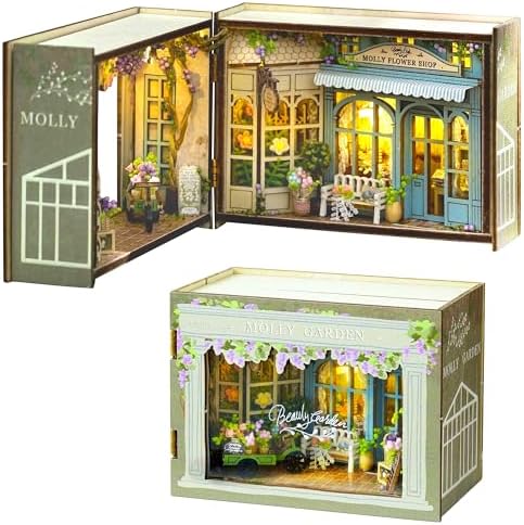 Sutinban Mini House, Flippable DIY Miniature House Kit 1:100 Tiny House Kit, Perfect DIY Birthday Festival Gift for Friends, Lovers and Families (Molly Garden) by SUTINBAN