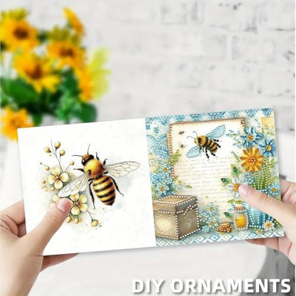 6PCS Flower Diamond Art Painting Greeting Cards Kit with Envelopes - 5D DIY Diamond Art Card Kits for Adults - Handcrafted Postcards for Birthday & Holiday - Image 6