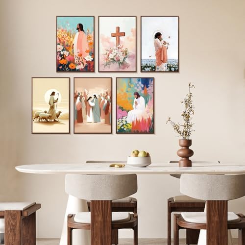 Yezavesu 6 Pack Jesus Paint by Numbers Kit for Adults Beginner 8x12 Inch - Image 6
