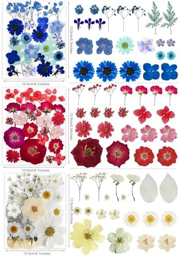 Bulk 410Pcs 11 Packs Mixed Real Natural Dried Pressed Flowers, Leaves & Pressing Floral Butterfly Stickers for Resin Molds, DIY Crafts, Jewelry Making, Candle & Soap Making with Tweezers - Image 6