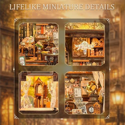 Floral Mark Cafe Book Nook Kit for Adults with LED Lights - Image 4