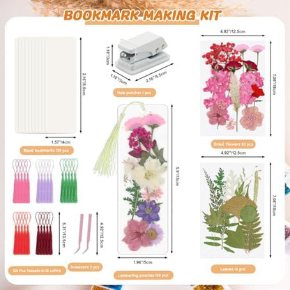 438 Pcs Dried Flower Bookmark Making Kit, DIY Craft Gift - Image 3