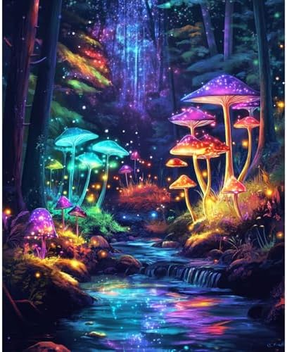 Banket Paint by Numbers Kit for Adults Beginner Mushroom DIY Painting Kits for Adults Forest Easy Adult Paint by Number Kits on Canvas Color by Numbers for Gifts Home Wall Decor 16x20 Inch by Unknown