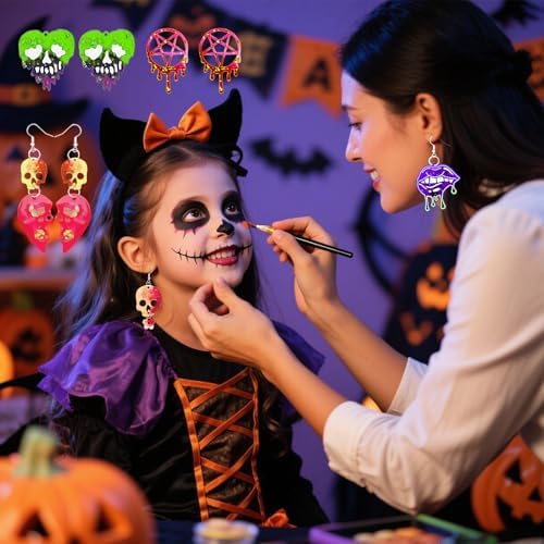 17 Pairs Dripping Halloween Resin Earring Molds with 40 Hooks for Halloween - Image 3