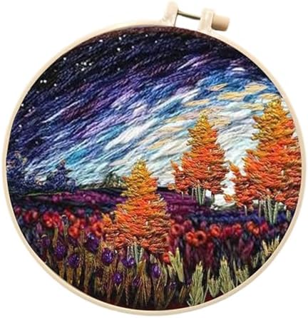 JRYYR Friendship Gifts Beginner Embroidery kit for Adults,Embroidery Kits for Beginners DIY Cross Stitch with Patterns and Instructions (Colorful Sky) - Image 5