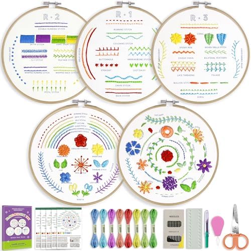 CYANFOUR 5 Stage Embroidery Kit Easy to Learn from Video & Guidance by Cyanfour