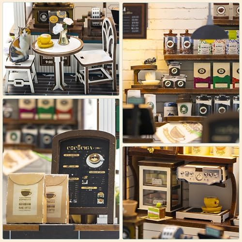DIY Miniature House Kit, Mini House Building kit for Adults, Coffee Shope - Image 3