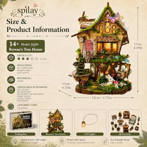 Spilay DIY Miniature House Kit for Adults, Miniature Dollhouse Kit - Image 2