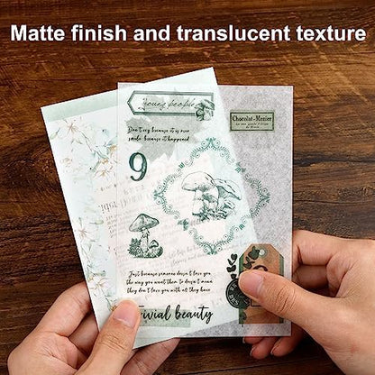 Dizdkizd Botanical Washi Stickers for Journaling, Ephemera Sticker Book for Junk Journal with 180pcs Plant Washi Stickers and 20 Adhesive Scrapbook Sticker Sheets, Vintage Scrapbooking Supplies - Image 4