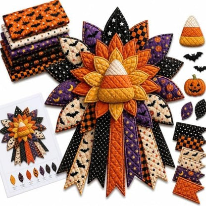 2026 New DIY Quilted Halloween Pumpkin Door Hanger Kit，#G by Unknown