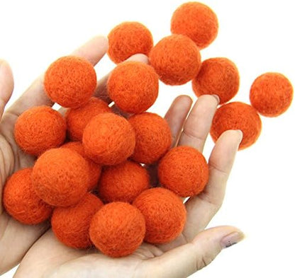30mm Needle Wool Felt Balls Foam Filled Wool Felt Pom Pom Home Decor DIY (Orange) - Image 6