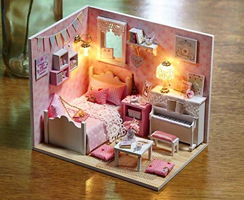 DIY Miniature Dollhouse Kits - Wooden Mini Model House with LED Lights, Tiny Furniture & Accessories – Craft Building Kits for Teens & Adults -Sunshine Princess - Image 2