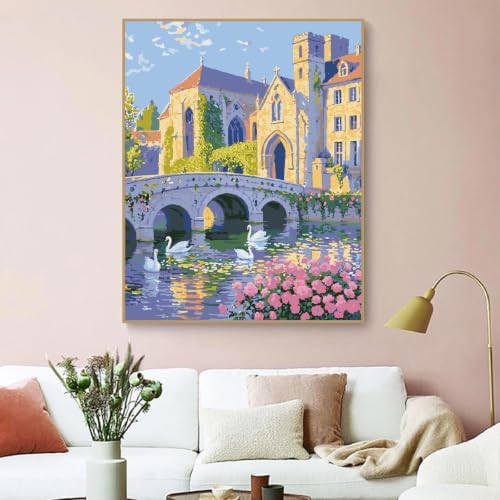 ZRIZQ Landscape Paint by Numbers Kit for Adults Beginner,Cityscape,16x20 - Image 7