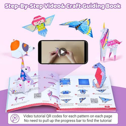 GAMENOTE Origami Kit for Kids Ages 8-12, 72 Fantasy Projects, 180 Sheets - Image 4