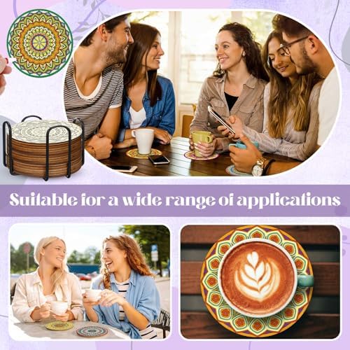 Reallnaive 77 Pcs Wooden Coasters Paint Kit, 20 DIY Mandala - Image 5