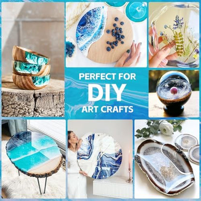 Zynnorix 2 Gallon Epoxy Resin Kit (Resin + Hardener) - Crystal Clear, UV Resistant, Non-Yellowing, Bubble Free, Food Safe for DIY Jewelry, Art, Casting, River Tables,1:1Ratio,256oz - Image 3