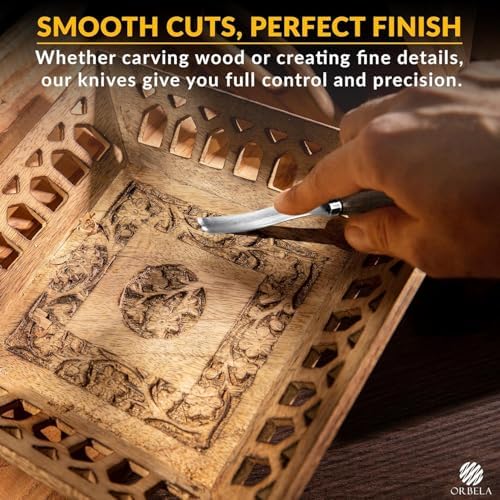 Orbela 16PCS Wood Carving Tools Set Heavy Duty with Leather Roll Bag - Complete Wood Carving Kit for Beginners & Experts, Whittling Knives, Wood Carving Chisels, Sharpening Strop, Gloves Woodworking - Image 6