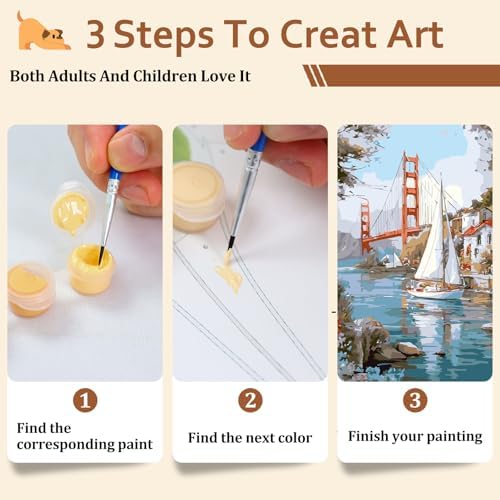 Reivworl Landscape Paint by Numbers Kit for Adults, Landscape Paint by Number for Adults Beginner, Painting by Number Kits for Gifts and Wall Decor 16x20Inch - Image 7