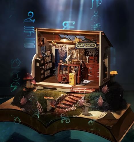 Rolife DIY Miniature House Kit Magic House, Tiny House Kit for Adult to Build, Mini House Making Kit with Furniture, Halloween for Family and Friend (Kiki's Magic Emporium) - Image 3