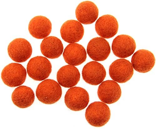 30mm Needle Wool Felt Balls Foam Filled Wool Felt Pom Pom Home Decor DIY (Orange) - Image 4