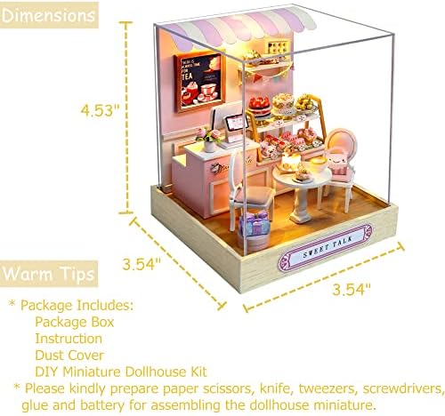 DIY Miniature Dollhouse Kit with Furniture Plus Dust Proof for Teens Adults - Image 6