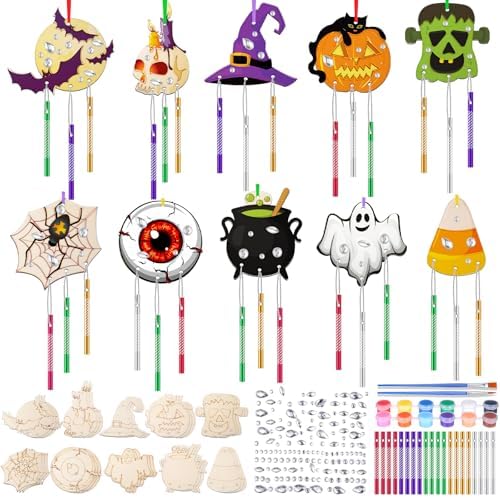 JellyArch Halloween 30 Pack DIY Wind Chime Kit Art and Crafts by JellyArch