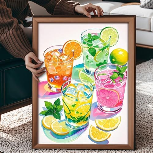 Qaisxoty Paint by Numbers Kit for Adults Beginner, Rolled Canvas Drinks Adult Paint by Number with Box, Brushes, Acrylic Paints, Painting by Numbers Gift, Home Decor - 12”x16” - Image 3