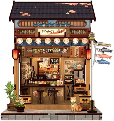 Cutefun Book Nook Kit - DIY Miniature House Kit for Adults, Teens and Beginners, Japanese Izakaya Booknook Tiny House Bookshelf Decor 3D Wooden Puzzles, Gifts for Friends and Family (Izakaya Shop) by Cutefun