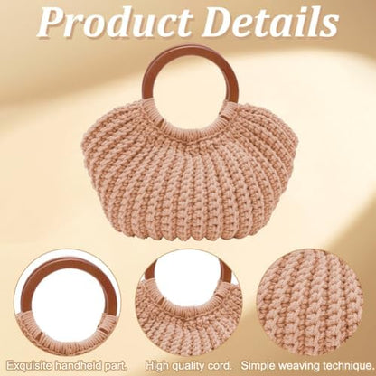 ACRNIGHEET Crochet Bag Kit for Adults Khaki Colored Handbag Crochet Kit for Advanced Beginners Knitting Purse Starters Set DIY Craft Making Kit with Step-by-Step Instructions and Video Guidance - Image 3