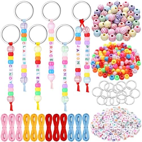 Landical 564 Pcs Volleyball Keychain Making Kit DIY Name Bead Craft Vivid by Landical