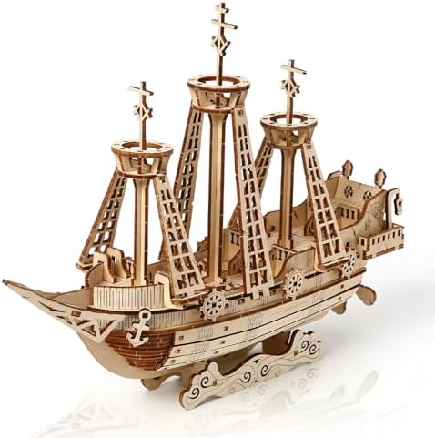 3D Wooden Puzzles for Adults, DIY Ship Model Building Kit by MakingLifeFunforCool