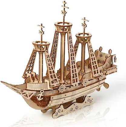 3D Wooden Puzzles for Adults, DIY Ship Model Building Kit by MakingLifeFunforCool
