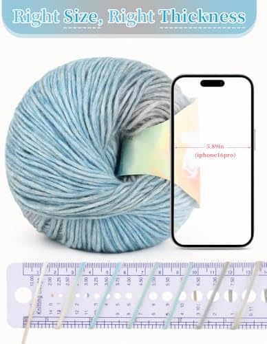 Coopay Yarn for Crocheting & Knitting, Gradient Cake Yarns (Sea Blue) - Image 5