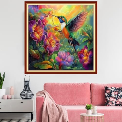 Redxing Stamped Cross Stitch Kits Embroidery kit for Beginners Adults Full Range of Embroidery Patterns Starter Kits DIY Printed Cross Stitch Kits Needlepoint Kits 11CT-Hummingbirds 18x18 inchs - Image 2