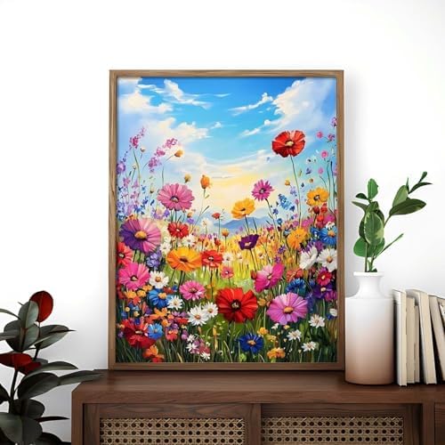 Alptiny Wild Flowers Paint by Numbers Kit for Adults Beginner, Colorful Floral Landscape Paint by Number Kits on Canvas, DIY Flower Oil Painting Kit for Relaxation & Home Decor, 16x20 Inch - Image 3