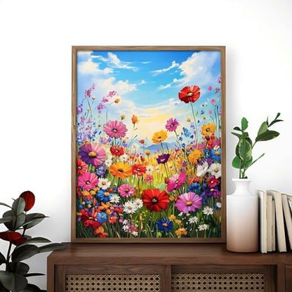 Alptiny Wild Flowers Paint by Numbers Kit for Adults Beginner, Colorful Floral Landscape Paint by Number Kits on Canvas, DIY Flower Oil Painting Kit for Relaxation & Home Decor, 16x20 Inch - Image 3