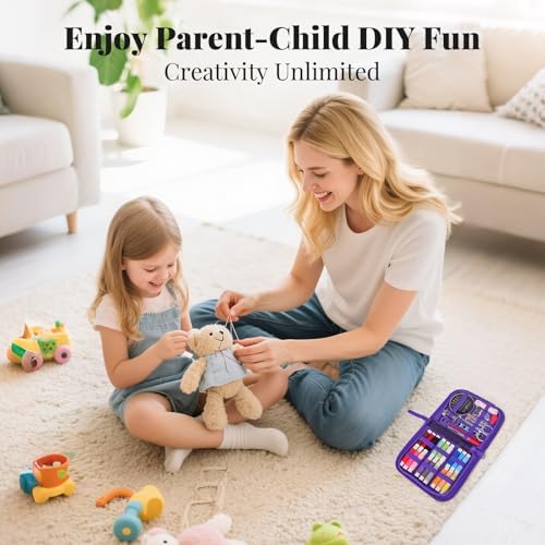 Coquimbo Sewing Kit Gifts for Kids Mom Grandma Adults Beginner Traveler, Portable Sewing Supplies Accessories Contains Thread, Needle, Scissors, Measure Tape, Thimble (Daisy) - Image 4