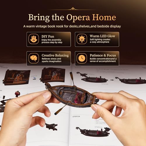 Phantom of The Opera Max Book Nook Kits, 3D Wooden Puzzle for Adults - Image 5