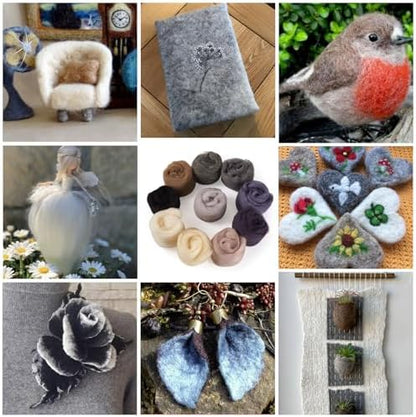 50G Needle Felting Wool Multicolor Wool Roving for Needle Felting 10 Colors Soft Spinning Wools Bulk for Felting DIY Crafts Hand Spinning Supplies - Image 2