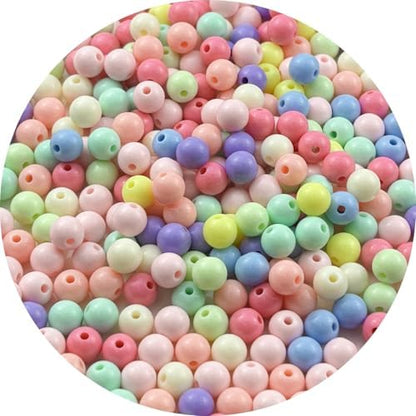 300pcs Acrylic Round Beads for Crafts 8mm Resin Candy Color Spacer Beads with Hole for Jewelry Making Sewing Crafts Decoration Necklaces Bracelets Earrings Supplies(Light Mix Colors) by Unknown