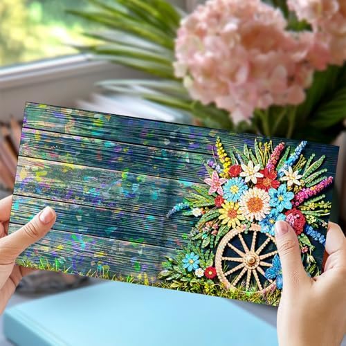 12 Pack Flower Butterfly Diamond Painting Greeting Card Kits DIY 5D Diamond Art with Envelopes & Rhinestones,Christmas Creative Birthday Gifts for Adults - Image 7
