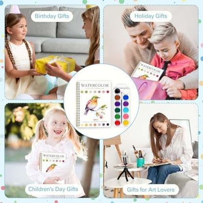 Bird Pattern Watercolor Workbook,Water Coloring Book with Animal Theme Designs on Premium Paper,12 Beginner Friendly Sketched Illustrations,Perfect for Gifting to Spark Creativity & Joy for Adults - Image 6
